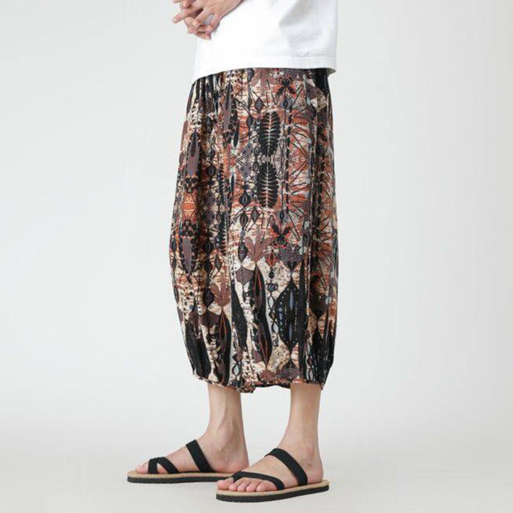 Pantalones de lino y algodón con diseño de elefante, mandala, patchwork y estampado de Buddha Stones para hombre, tallas 7-8, con bolsillos - image 16