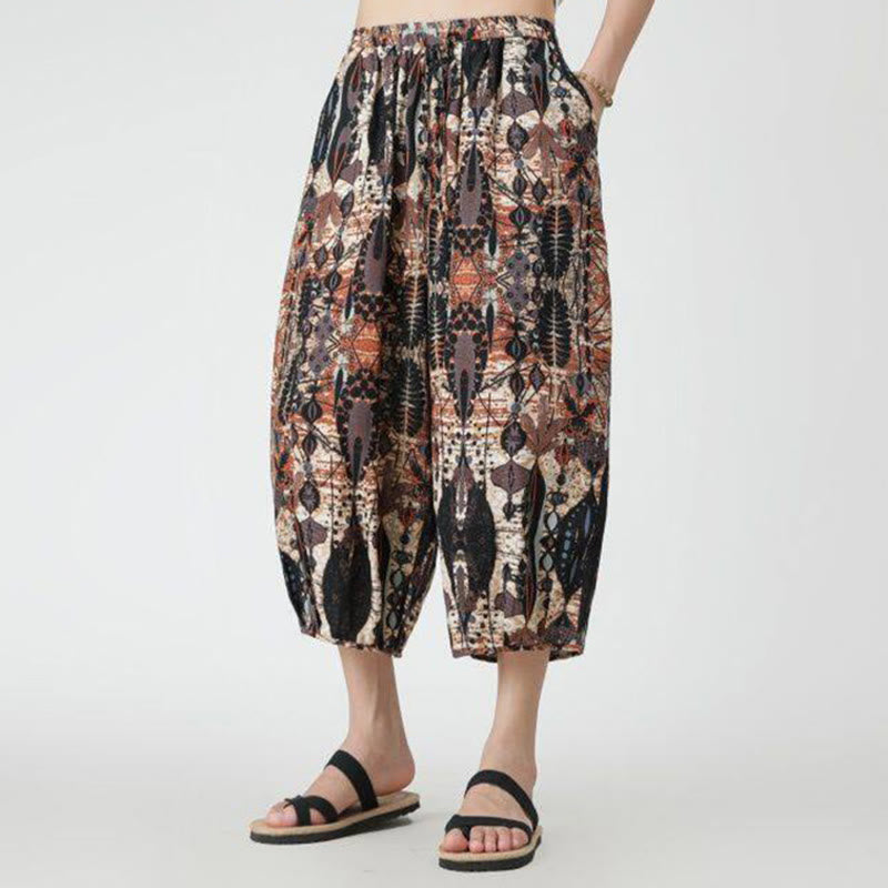 Pantalones de lino y algodón con diseño de elefante, mandala, patchwork y estampado de Buddha Stones para hombre, tallas 7-8, con bolsillos - image 16