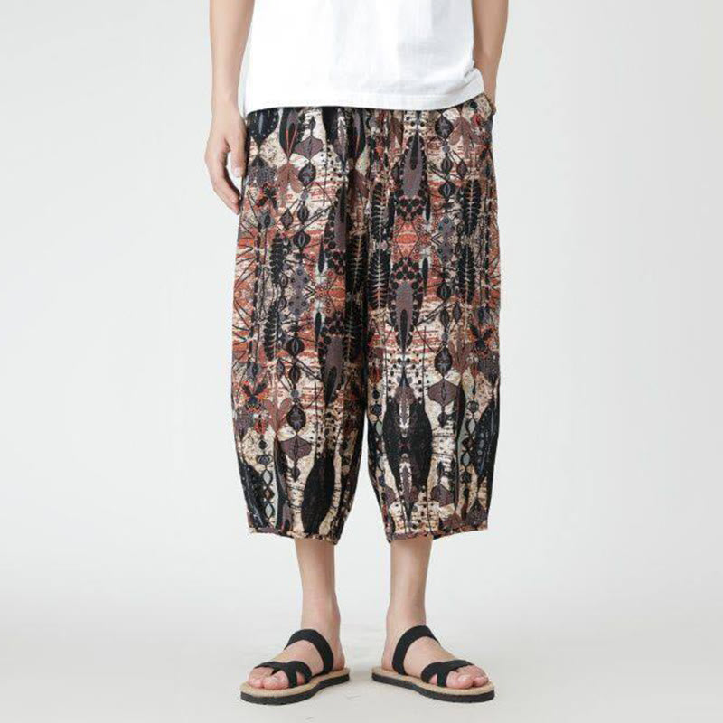 Pantalones de lino y algodón con diseño de elefante, mandala, patchwork y estampado de Buddha Stones para hombre, tallas 7-8, con bolsillos - image 17