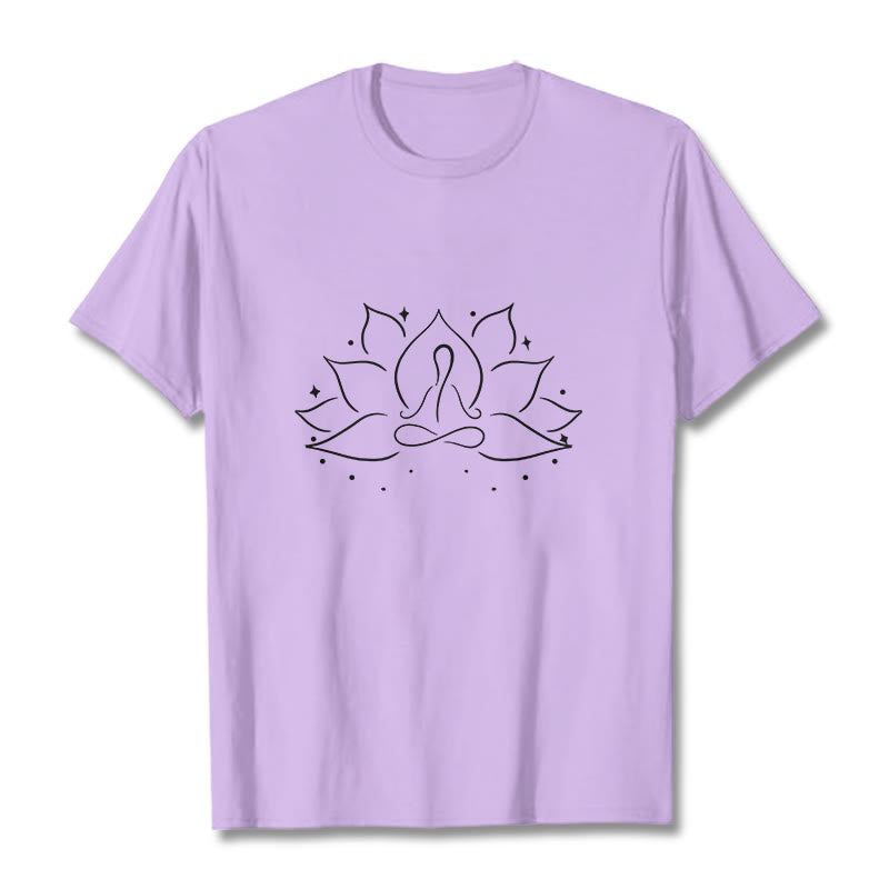 Camiseta con diseño de flor de loto y Buddha Stones para meditación y yoga - Ciruela - 2XL - image 16