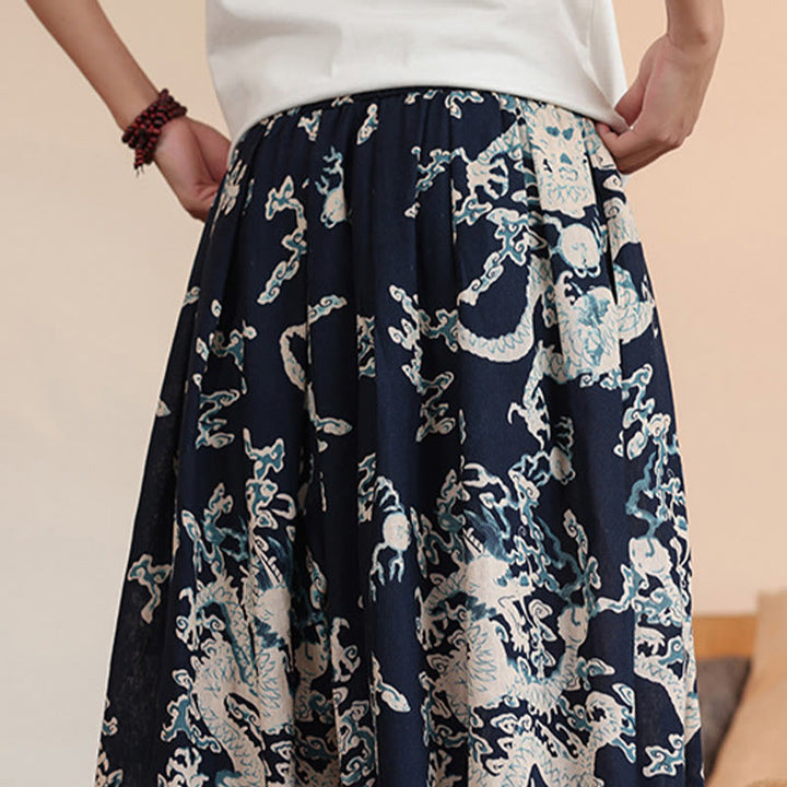 Pantalones harén de algodón con estampado de dragón y Buddha Stones para hombre, hasta el tobillo, con bolsillos - image 8