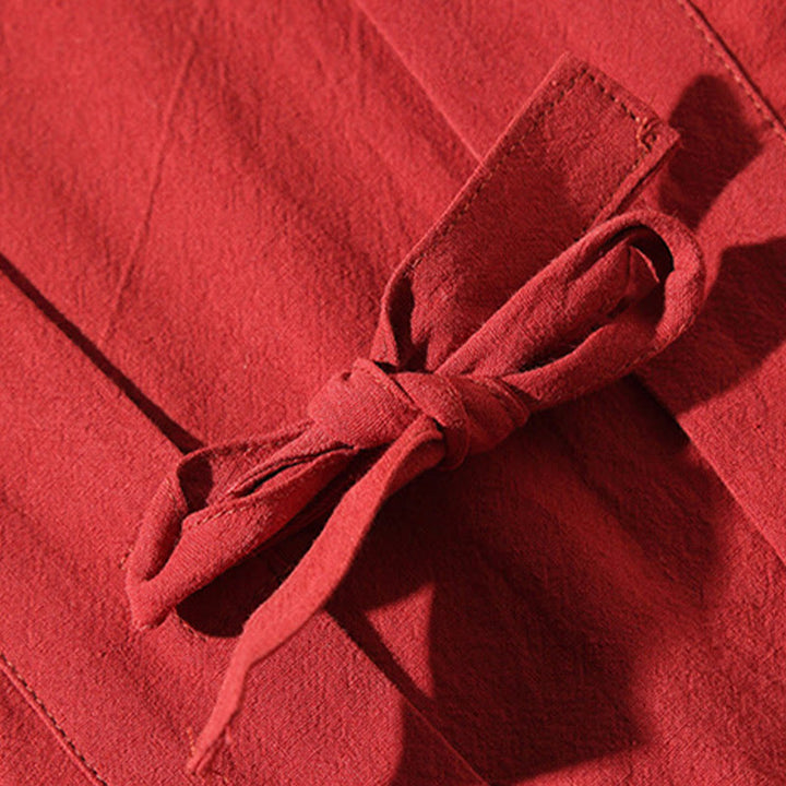 Chaqueta tipo kimono para hombre, de lino y algodón, con bordado de Buddha Stones y grullas blancas voladoras. - image 7