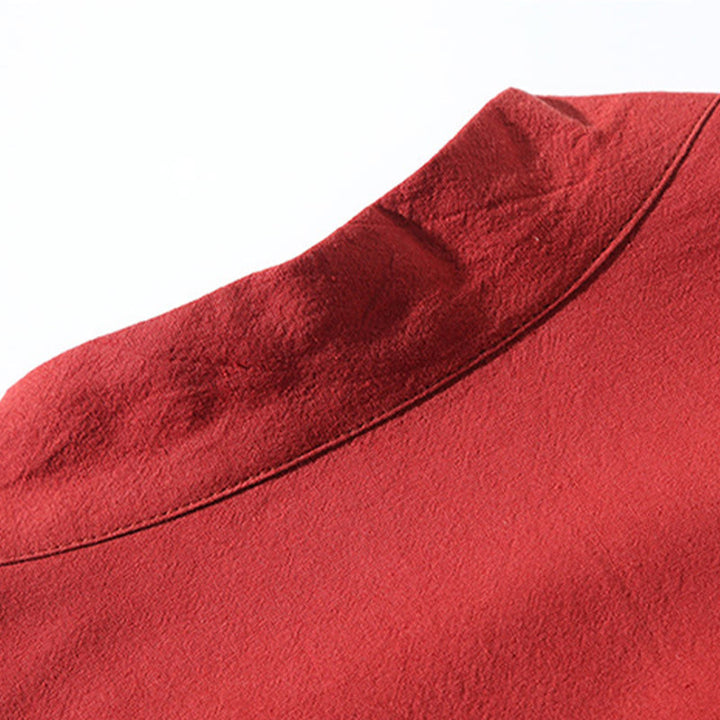 Chaqueta tipo kimono para hombre, de lino y algodón, con bordado de Buddha Stones y grullas blancas voladoras. - image 5