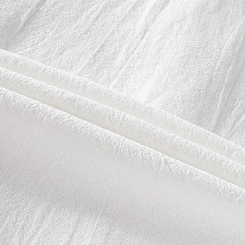 Camisa de lino y algodón de manga corta con botones para hombre, de verano, con estampado de Buddha Stones - image 15