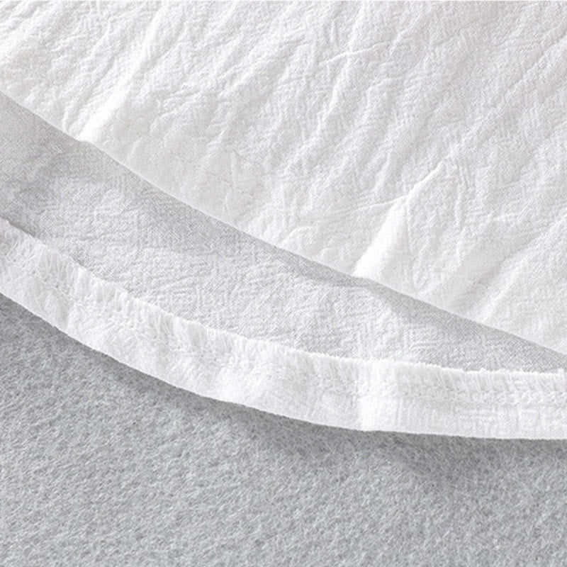 Camisa de lino y algodón de manga corta con botones para hombre, de verano, con estampado de Buddha Stones - image 14