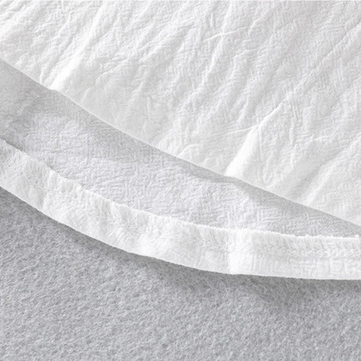 Camisa de lino y algodón de manga corta con botones para hombre, de verano, con estampado de Buddha Stones - image 14