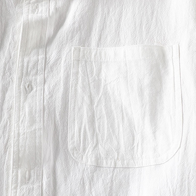 Camisa de lino y algodón de manga corta con botones para hombre, de verano, con estampado de Buddha Stones - image 9