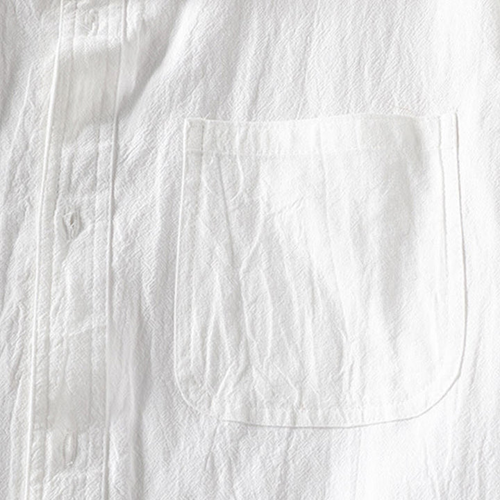 Camisa de lino y algodón de manga corta con botones para hombre, de verano, con estampado de Buddha Stones - image 9