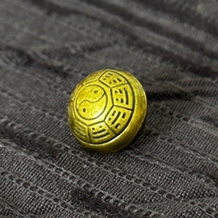 Camisa de lino y algodón de media manga para hombre con diseño de patchwork de verano con Buddha Stones - image 9