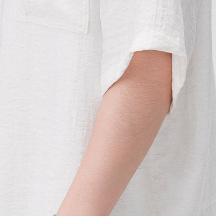 Camisa de media manga para hombre con diseño de botones lisos de verano con Buddha Stones - image 5