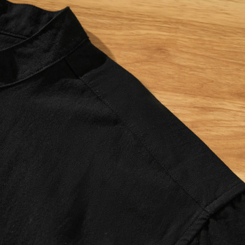 Camisa de algodón de manga corta con botones y estampado de Buddha Stones para hombre, de verano, lisa - image 13