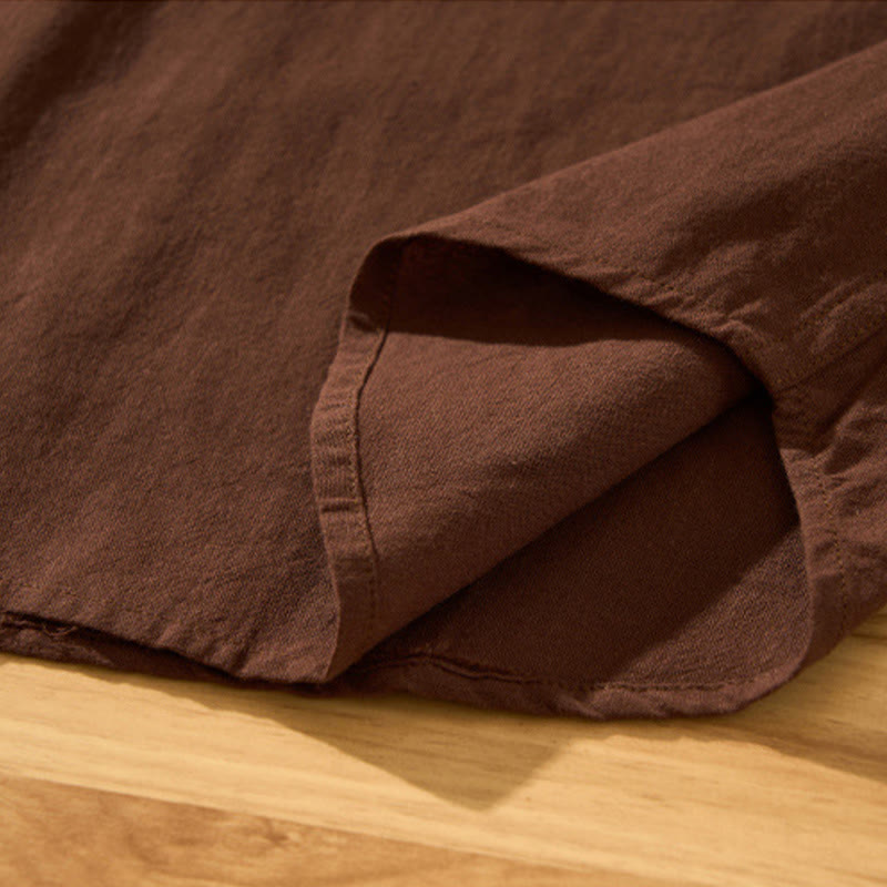 Camisa de algodón de manga corta con botones y estampado de Buddha Stones para hombre, de verano, lisa - image 26