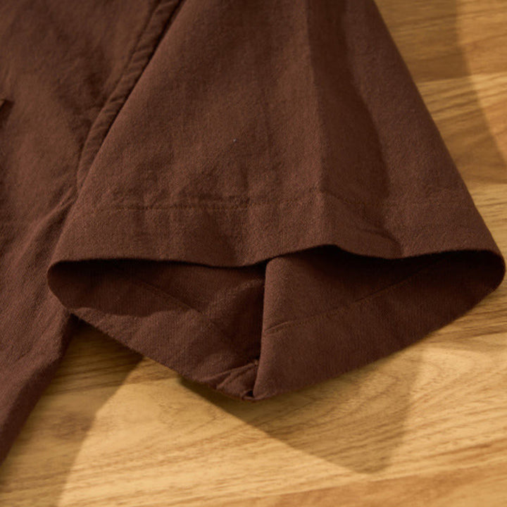 Camisa de algodón de manga corta con botones y estampado de Buddha Stones para hombre, de verano, lisa - image 25