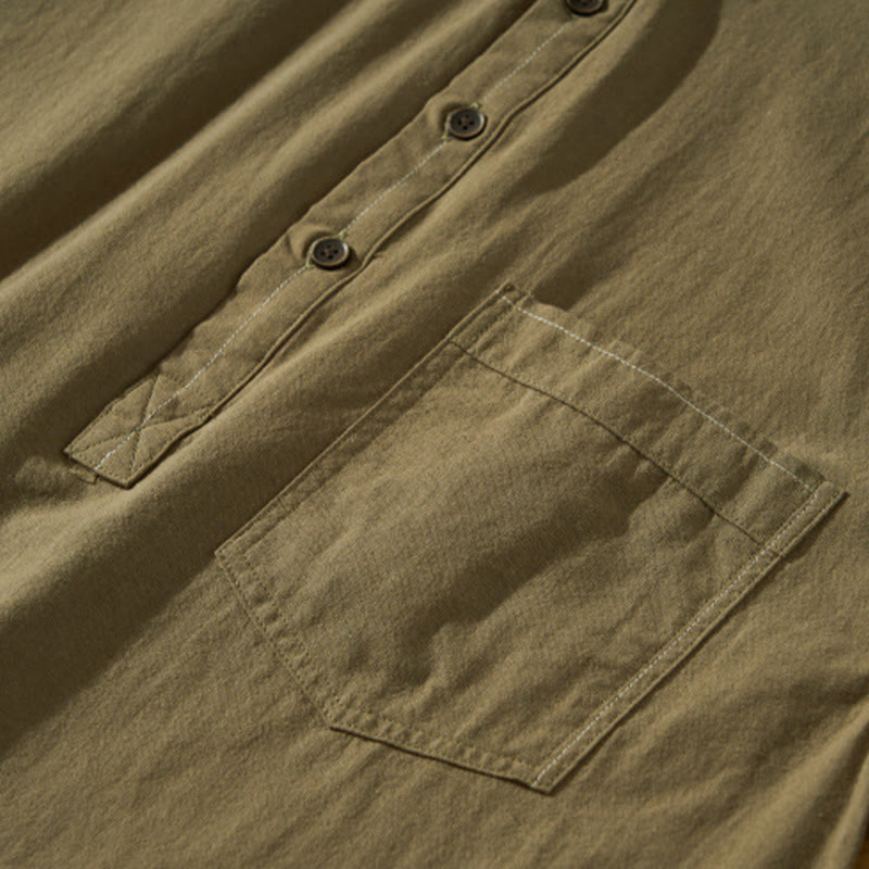 Camisa de algodón de manga corta con botones y estampado de Buddha Stones para hombre, de verano, lisa - image 31