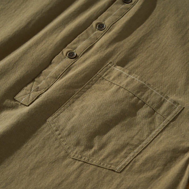 Camisa de algodón de manga corta con botones y estampado de Buddha Stones para hombre, de verano, lisa - image 31