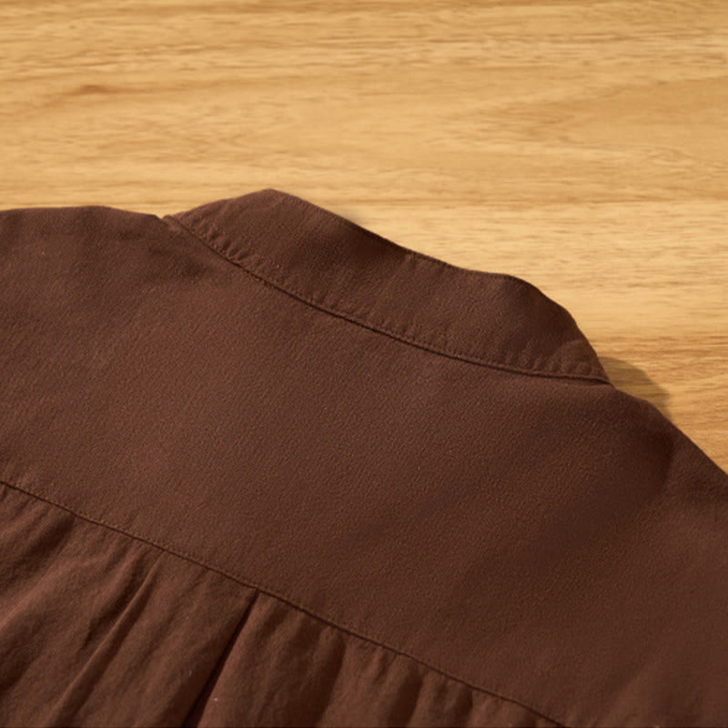 Camisa de algodón de manga corta con botones y estampado de Buddha Stones para hombre, de verano, lisa - image 23