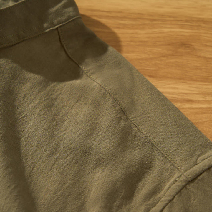 Camisa de algodón de manga corta con botones y estampado de Buddha Stones para hombre, de verano, lisa - image 30