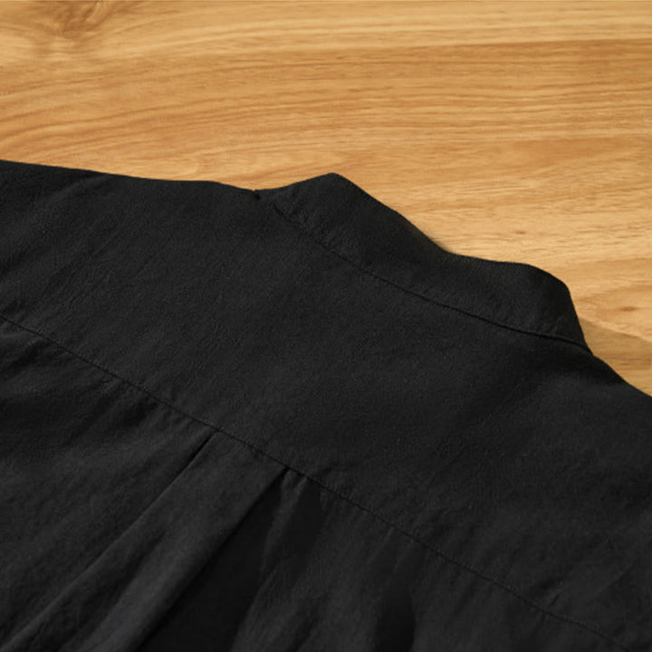 Camisa de algodón de manga corta con botones y estampado de Buddha Stones para hombre, de verano, lisa - image 12