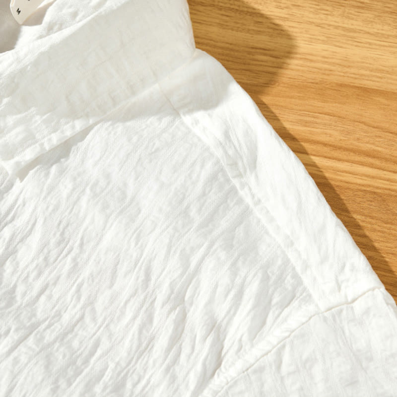 Camisa de manga corta de tencel con botones y diseño transpirable de Buddha Stones para hombre, de verano - image 16