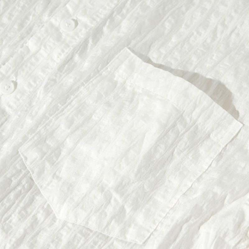 Camisa de manga corta de tencel con botones y diseño transpirable de Buddha Stones para hombre, de verano - image 18