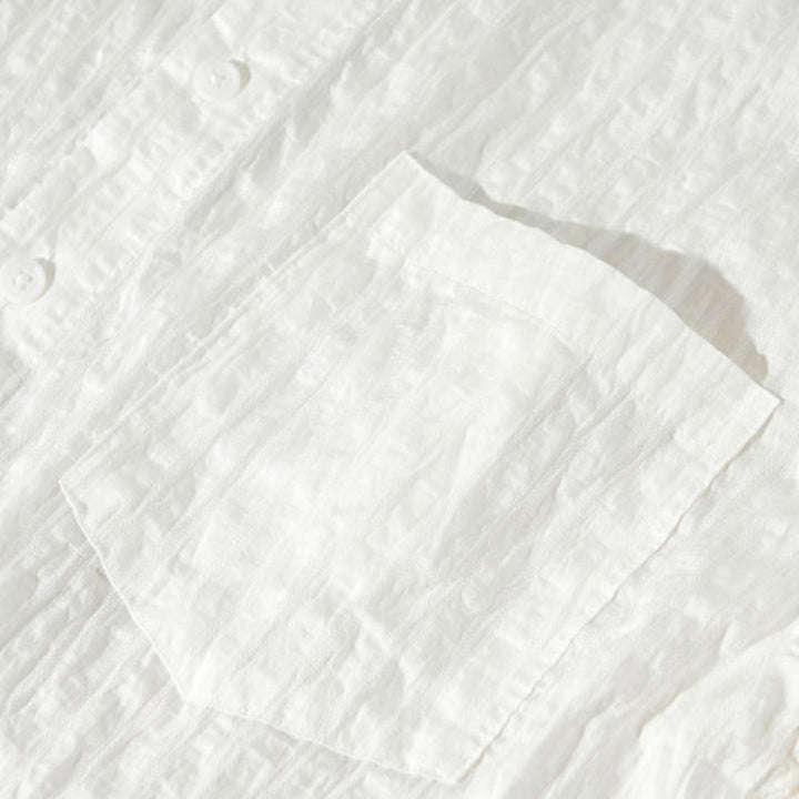 Camisa de manga corta de tencel con botones y diseño transpirable de Buddha Stones para hombre, de verano - image 18