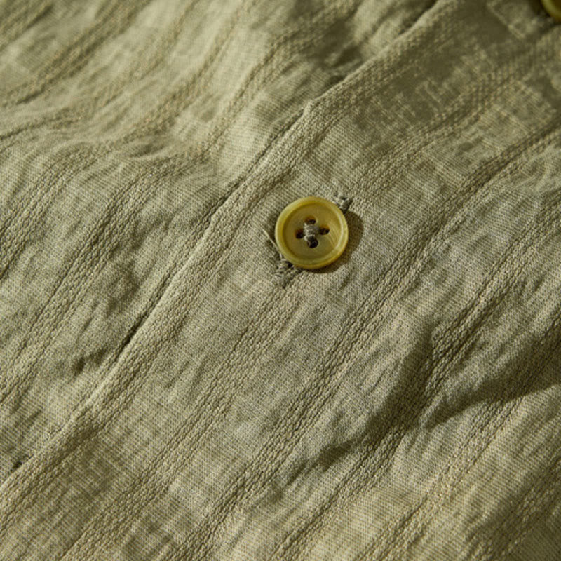 Camisa de manga corta de tencel con botones y diseño transpirable de Buddha Stones para hombre, de verano - image 8