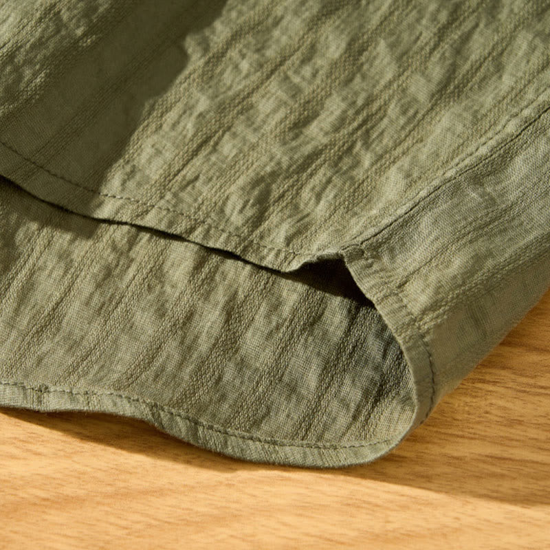 Camisa de manga corta de tencel con botones y diseño transpirable de Buddha Stones para hombre, de verano - image 10