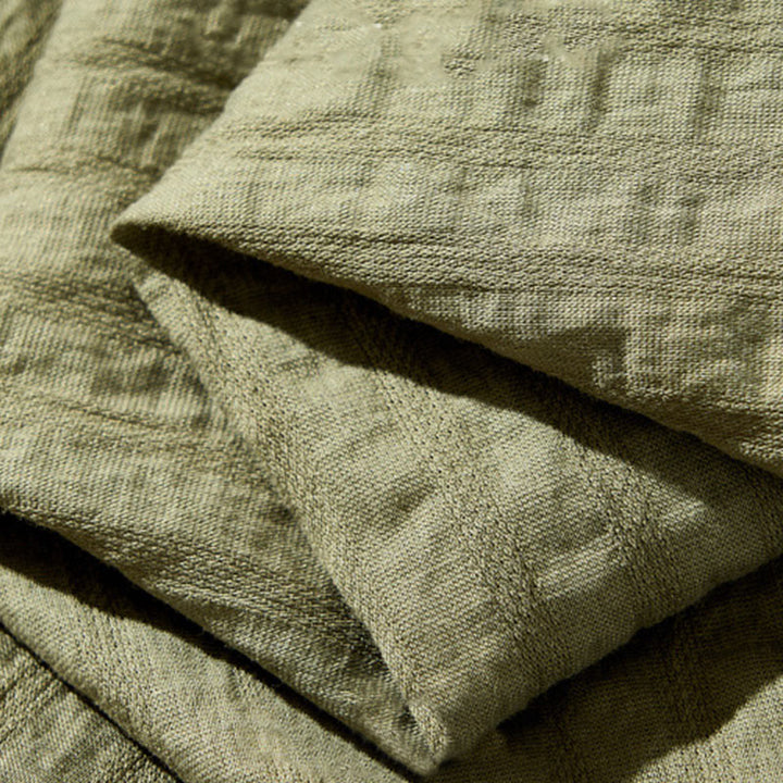 Camisa de manga corta de tencel con botones y diseño transpirable de Buddha Stones para hombre, de verano - image 11