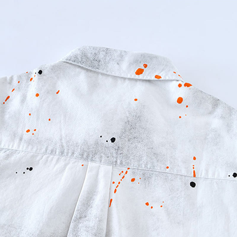 Camisa de algodón de manga corta con botones para hombre, con estampado de tinta de verano y Buddha Stones - image 12