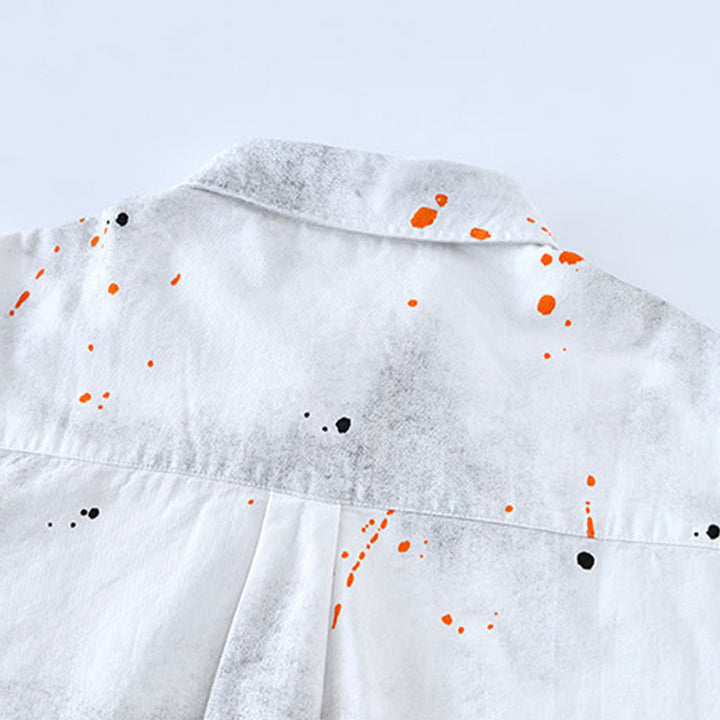 Camisa de algodón de manga corta con botones para hombre, con estampado de tinta de verano y Buddha Stones - image 12