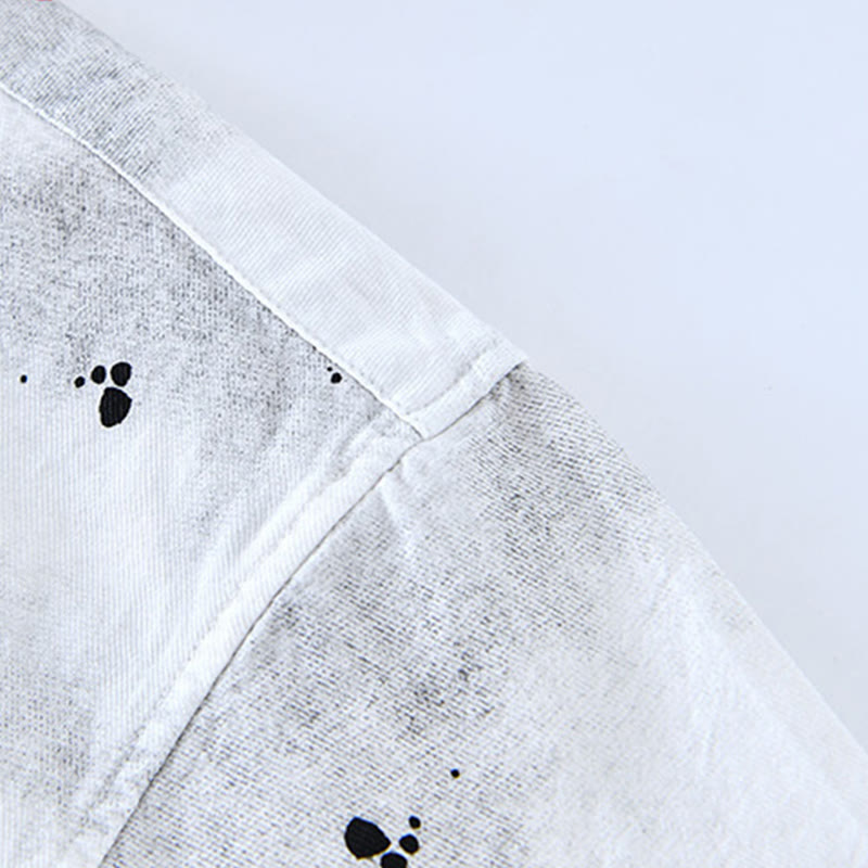 Camisa de algodón de manga corta con botones para hombre, con estampado de tinta de verano y Buddha Stones - image 14