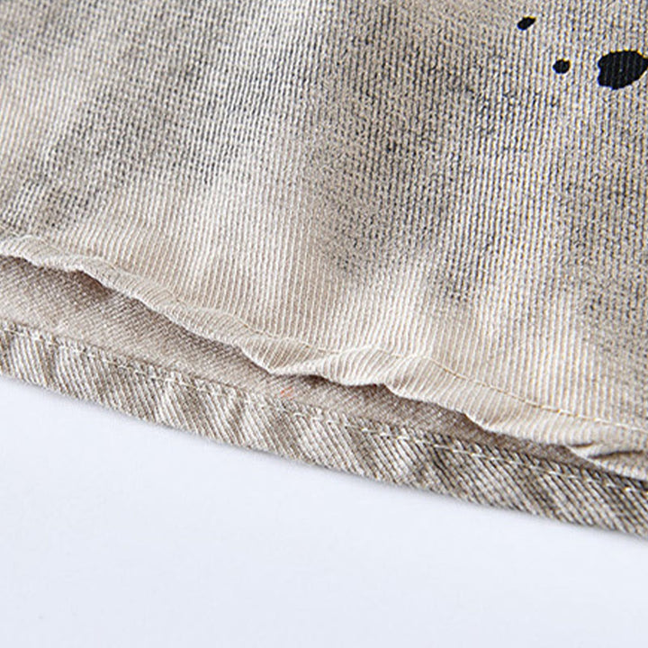 Camisa de algodón de manga corta con botones para hombre, con estampado de tinta de verano y Buddha Stones - image 8