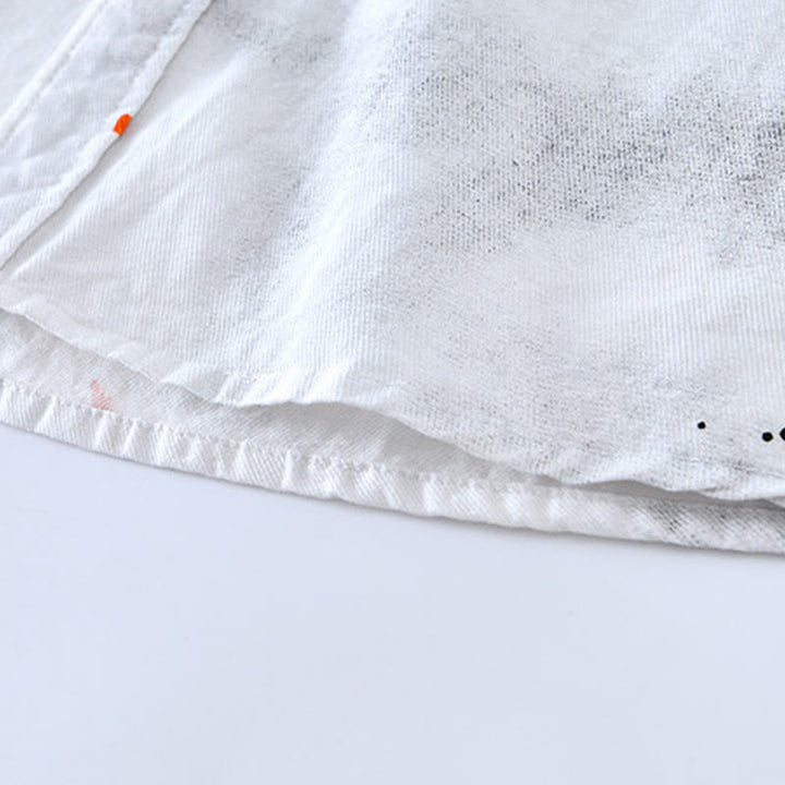 Camisa de algodón de manga corta con botones para hombre, con estampado de tinta de verano y Buddha Stones - image 16