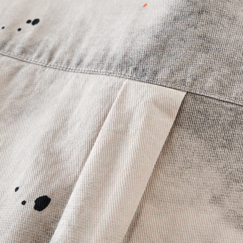 Camisa de algodón de manga corta con botones para hombre, con estampado de tinta de verano y Buddha Stones - image 3