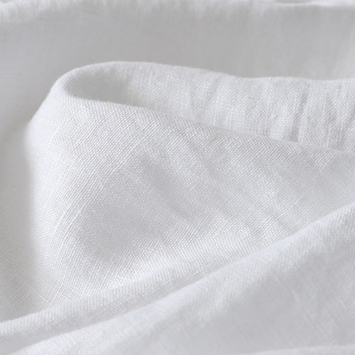 Pantalones de lino y algodón con bolsillos para mujer, de pierna ancha, con cintura elástica, de color liso, para uso diario en verano - image 18