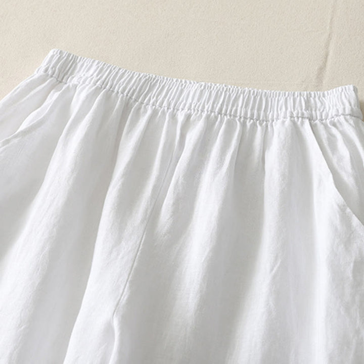 Pantalones de mujer de pierna ancha con bolsillos, color liso y cintura elástica, con estampado de Buddha Stones, ideales para el verano. - image 15