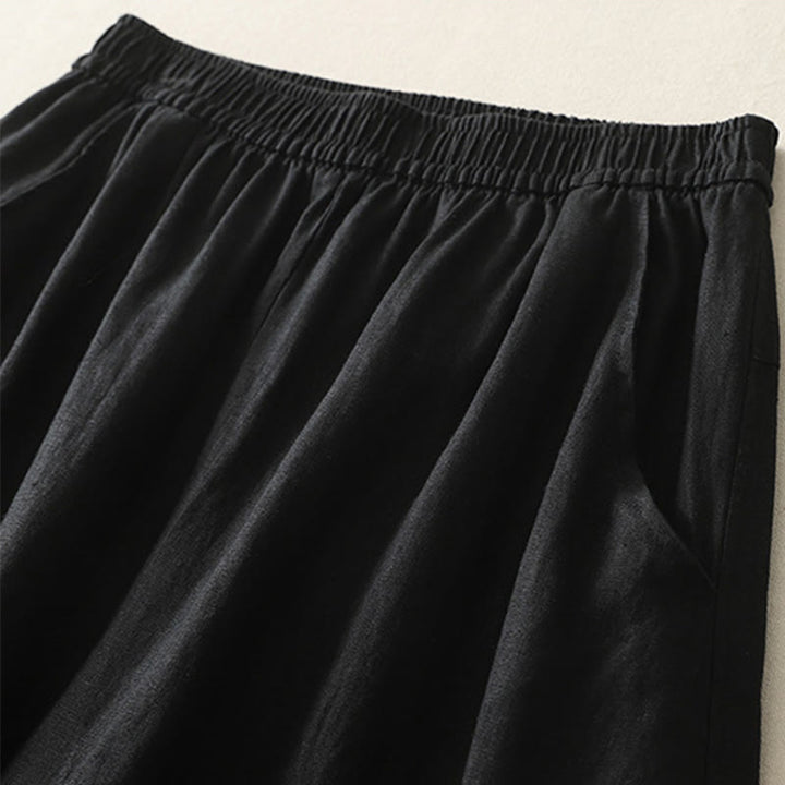 Pantalones de mujer de pierna ancha con bolsillos, color liso y cintura elástica, con estampado de Buddha Stones, ideales para el verano. - image 24