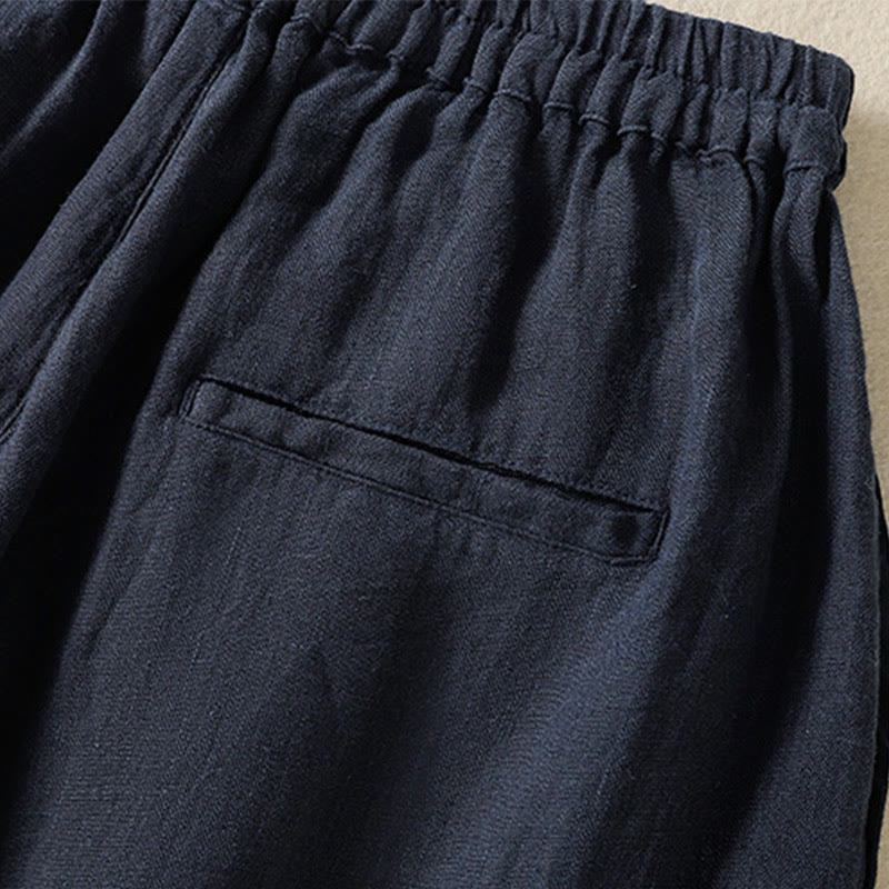 Pantalones casuales de algodón con diseño de cordón y Buddha Stones para mujer, de largo 7-8, con bolsillos - image 5