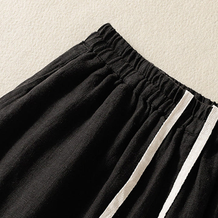 Pantalones casuales de algodón con diseño de cordón y Buddha Stones para mujer, de largo 7-8, con bolsillos - image 14