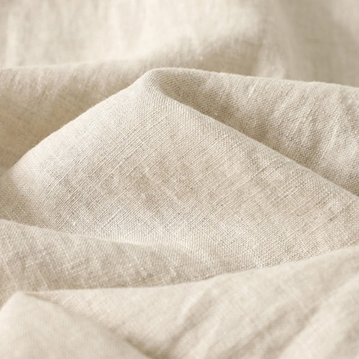 Pantalones casuales retro con bordado de Buddha Stones, de algodón y lino, para mujer, de longitud 7-8, con bolsillos - image 6