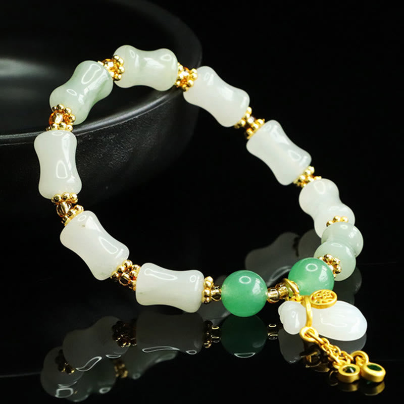 Pulsera de la prosperidad con diseño de bolsa de dinero y jade Tianshan natural de Buddha Stones - image 4