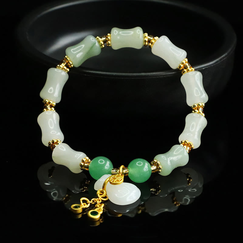 Pulsera de la prosperidad con diseño de bolsa de dinero y jade Tianshan natural de Buddha Stones - image 2