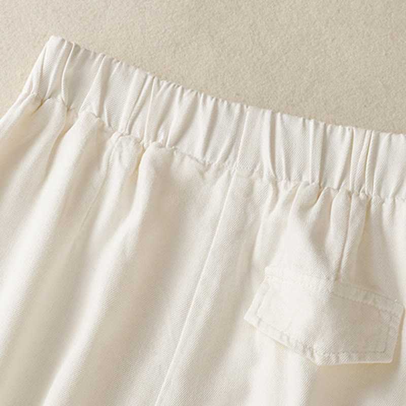 Pantalones casuales de encaje con diseño de patchwork de Buddha Stones para mujer, cintura alta, pierna ancha, largo hasta el tobillo, con bolsillos y cremallera. - image 6