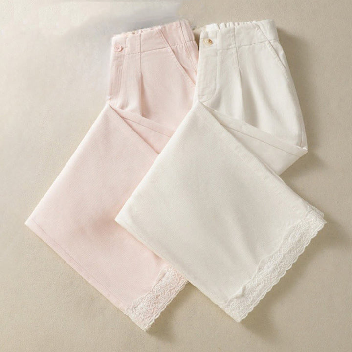Pantalones casuales de encaje con diseño de patchwork de Buddha Stones para mujer, cintura alta, pierna ancha, largo hasta el tobillo, con bolsillos y cremallera. - image 20