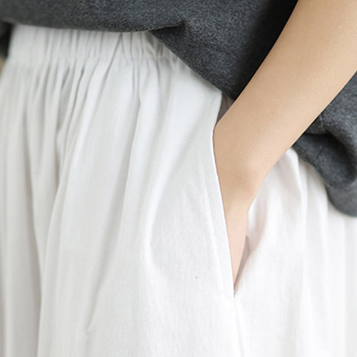 Pantalones bombachos de algodón para mujer Buddha Stones Commute Summer Plain con bolsillos - image 13