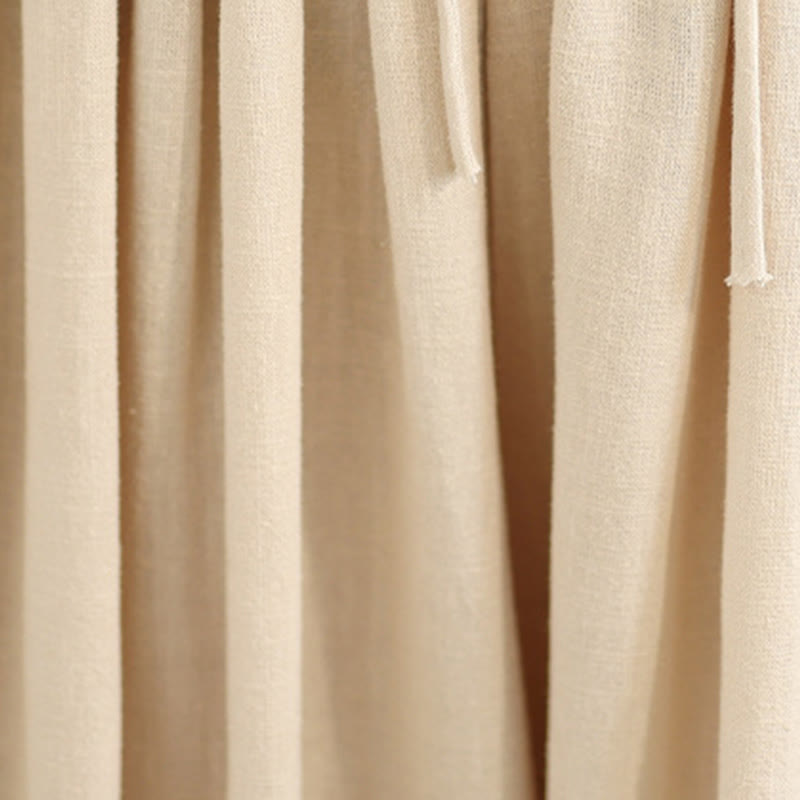 Pantalones de algodón de pierna ancha con bolsillos para mujer, diseño de patchwork, con dobladillo de encaje bordado y Buddha Stones - image 6