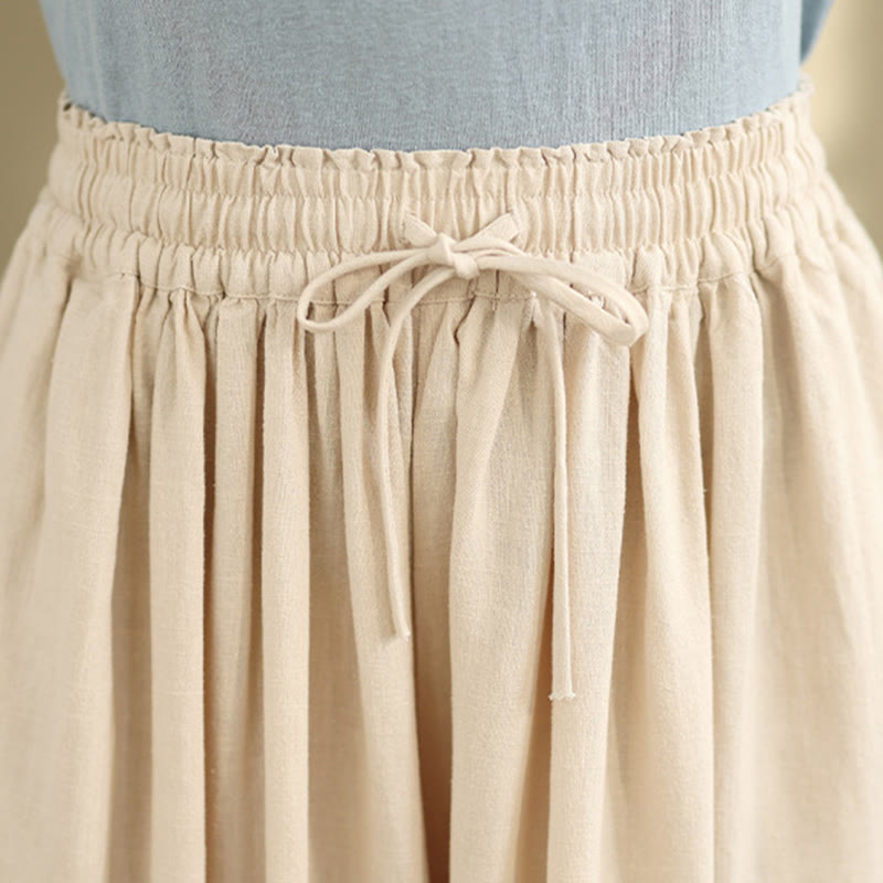 Pantalones de algodón de pierna ancha con bolsillos para mujer, diseño de patchwork, con dobladillo de encaje bordado y Buddha Stones - image 4