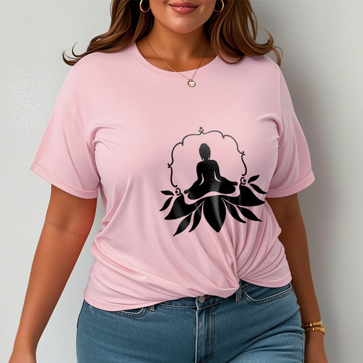 Camiseta con Buddha Stones meditando sentado sobre la hierba y piedras de Buda - image 13