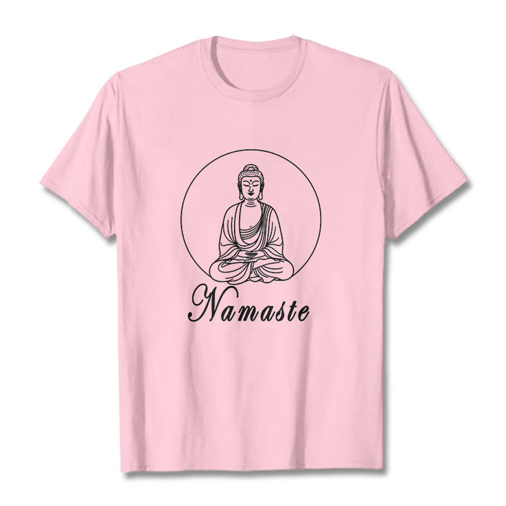 Buddha Stones NAMASTE Buda Meditando Camiseta Camiseta - rosa claro - 2XL - image 12