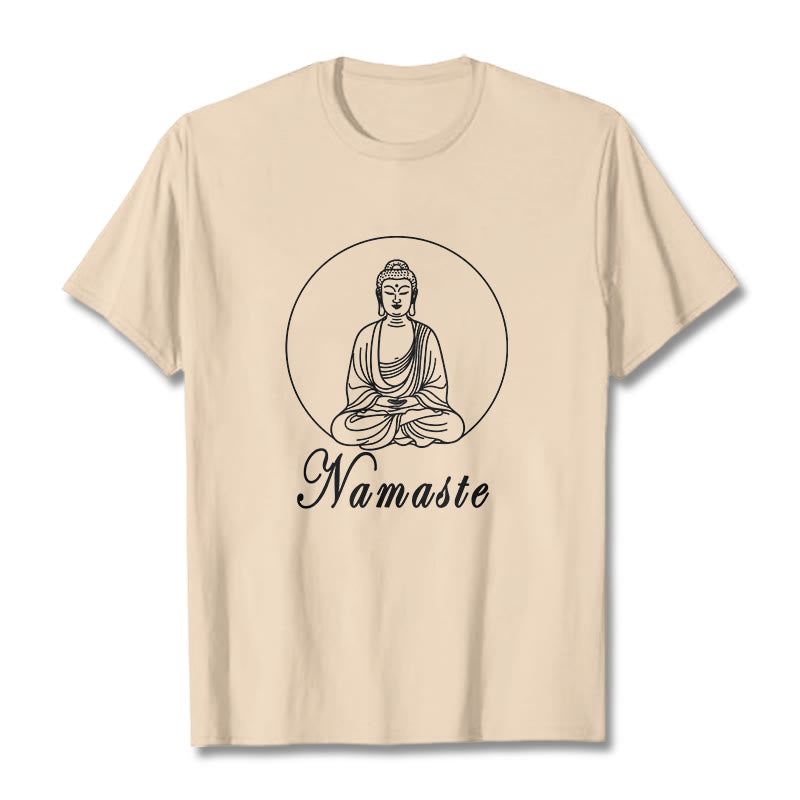 Buddha Stones NAMASTE Buda Meditando Camiseta Camiseta - Sopa de mariscos - 2XL - image 8